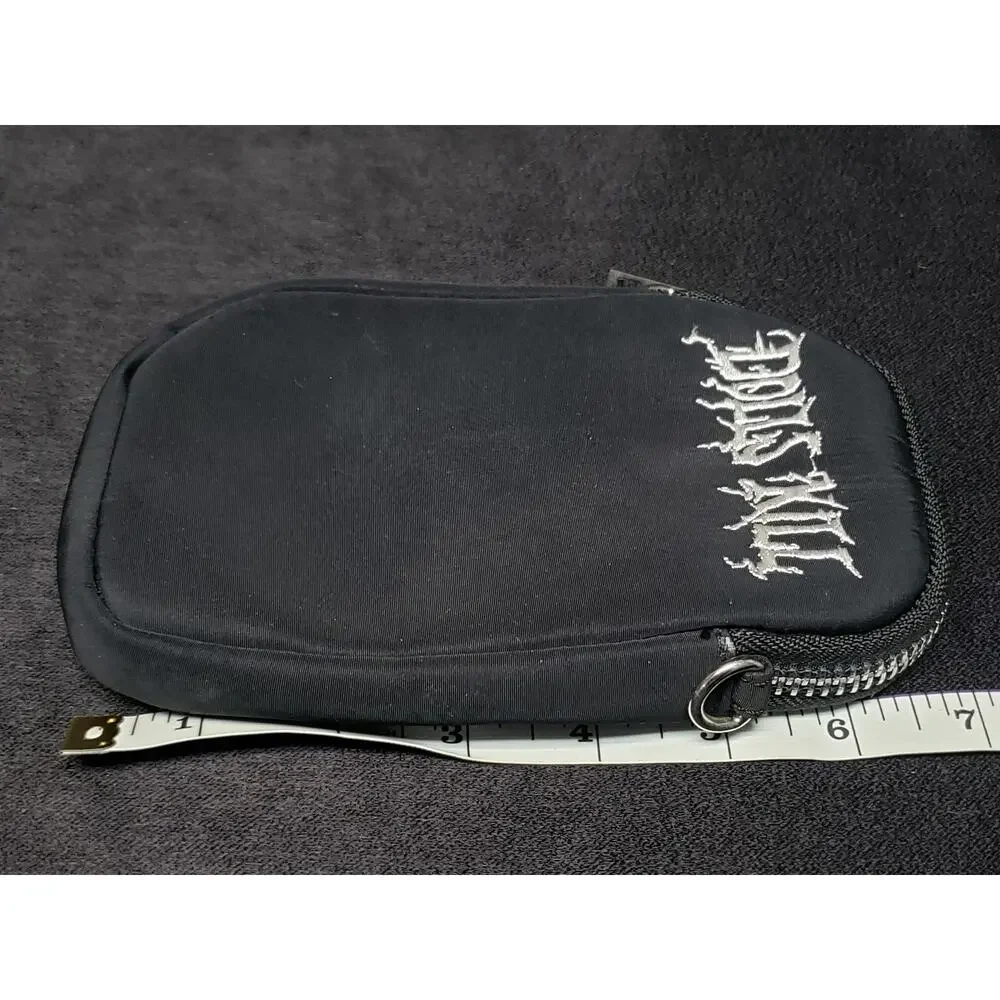 Dolls Kill Black White Embroidered Logo Stitched Crossbody / Mini Purse Bag